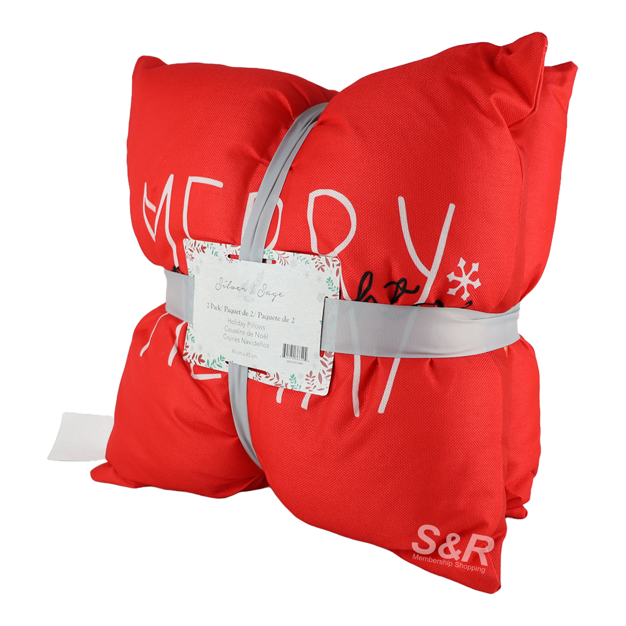 Silver & Sage Holiday Pillows 2pcs