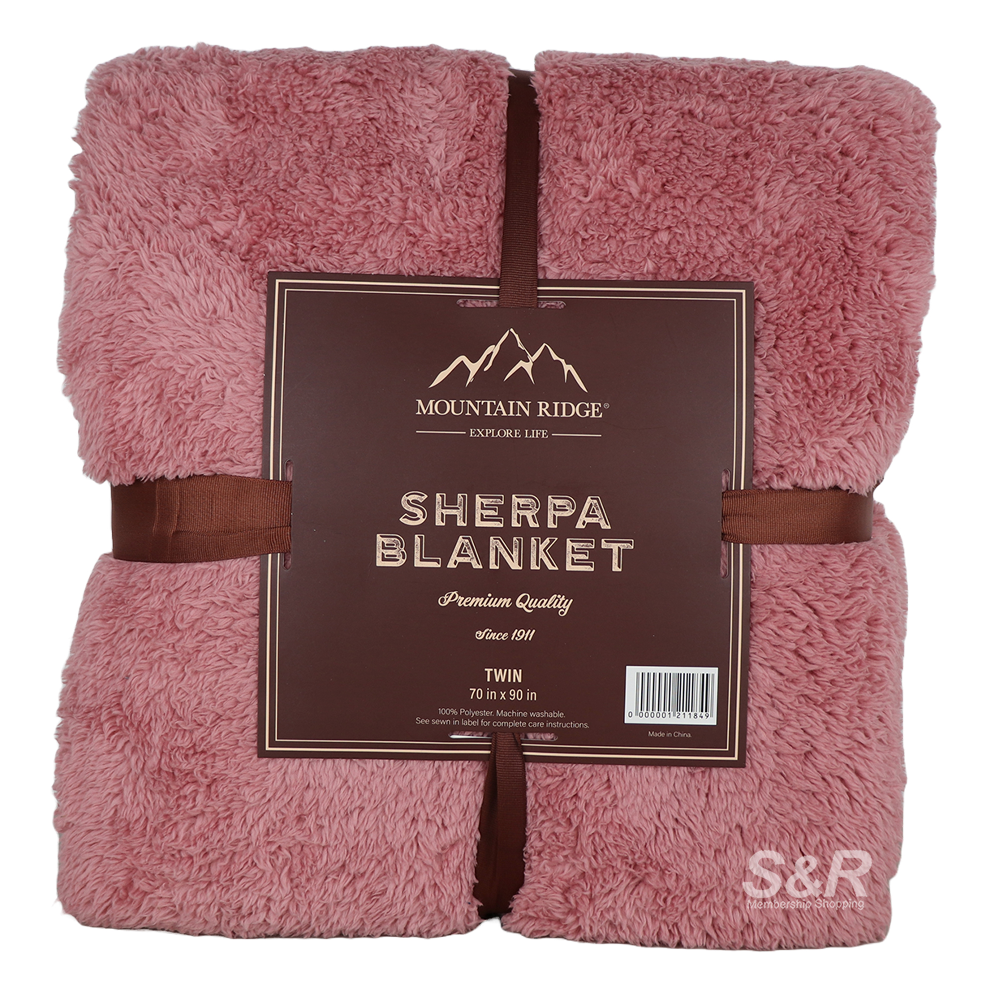 Mountain Ridge Sherpa Blanket 70x90 1pc