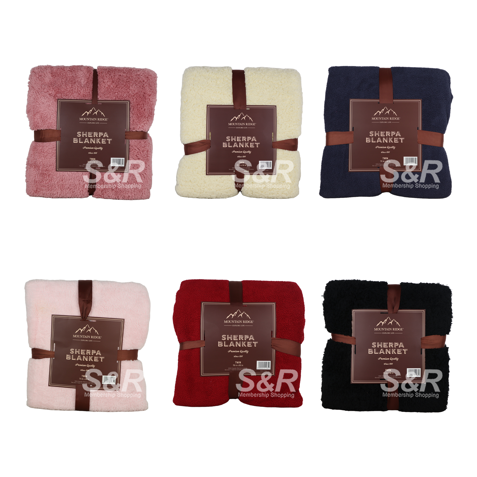 Mountain Ridge Sherpa Blanket 70x90 1pc