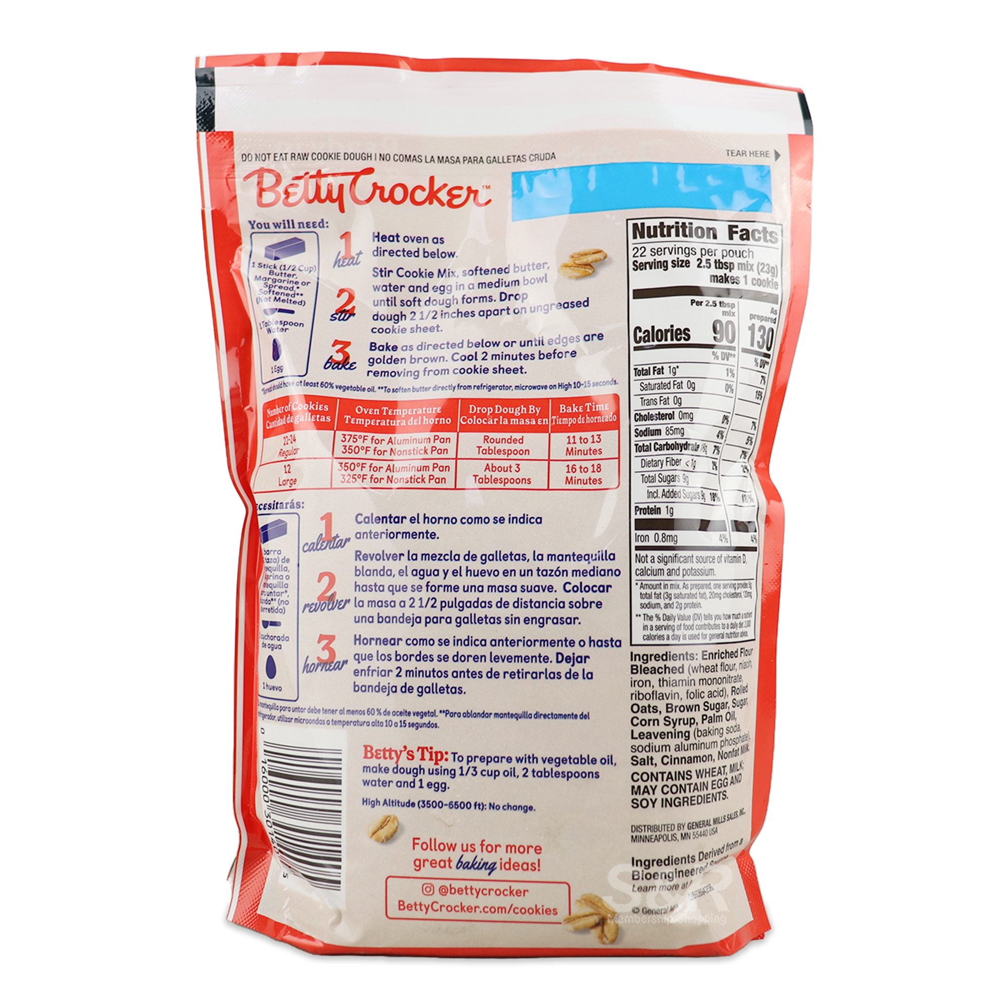 Betty Crocker Oatmeal Cookie Mix 496g