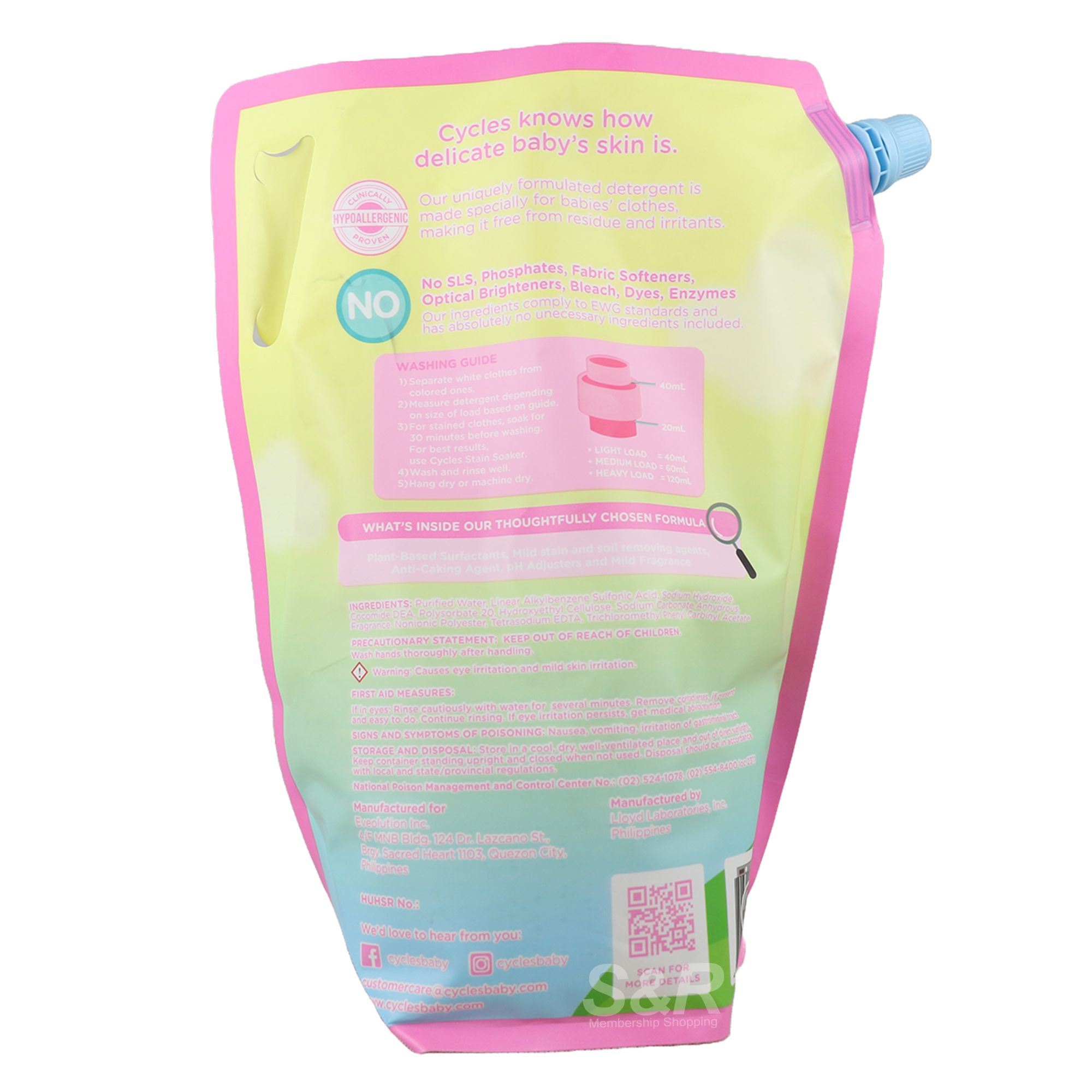 Cycles Liquid Laundry Detergent For Babies 2L