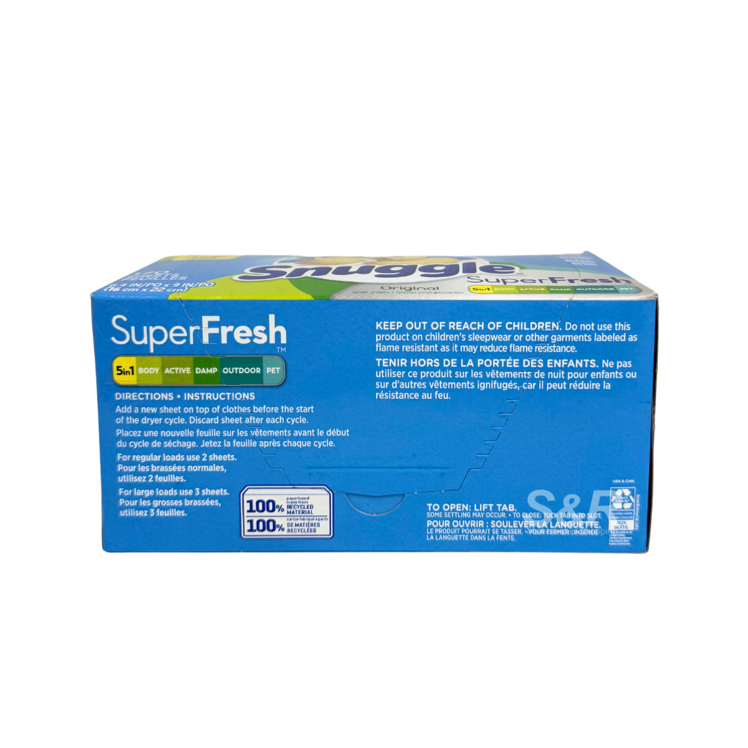 Snuggle SuperFresh Fabric Softener Dryer Sheets 170s