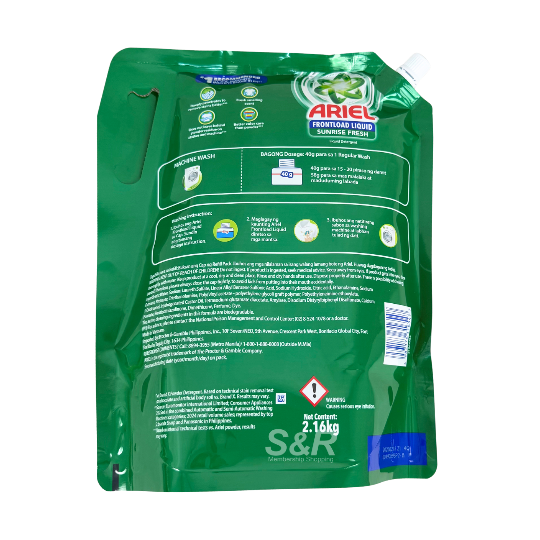 Ariel Sunrise Fresh Frontload Liquid Deteregent 2.16kg