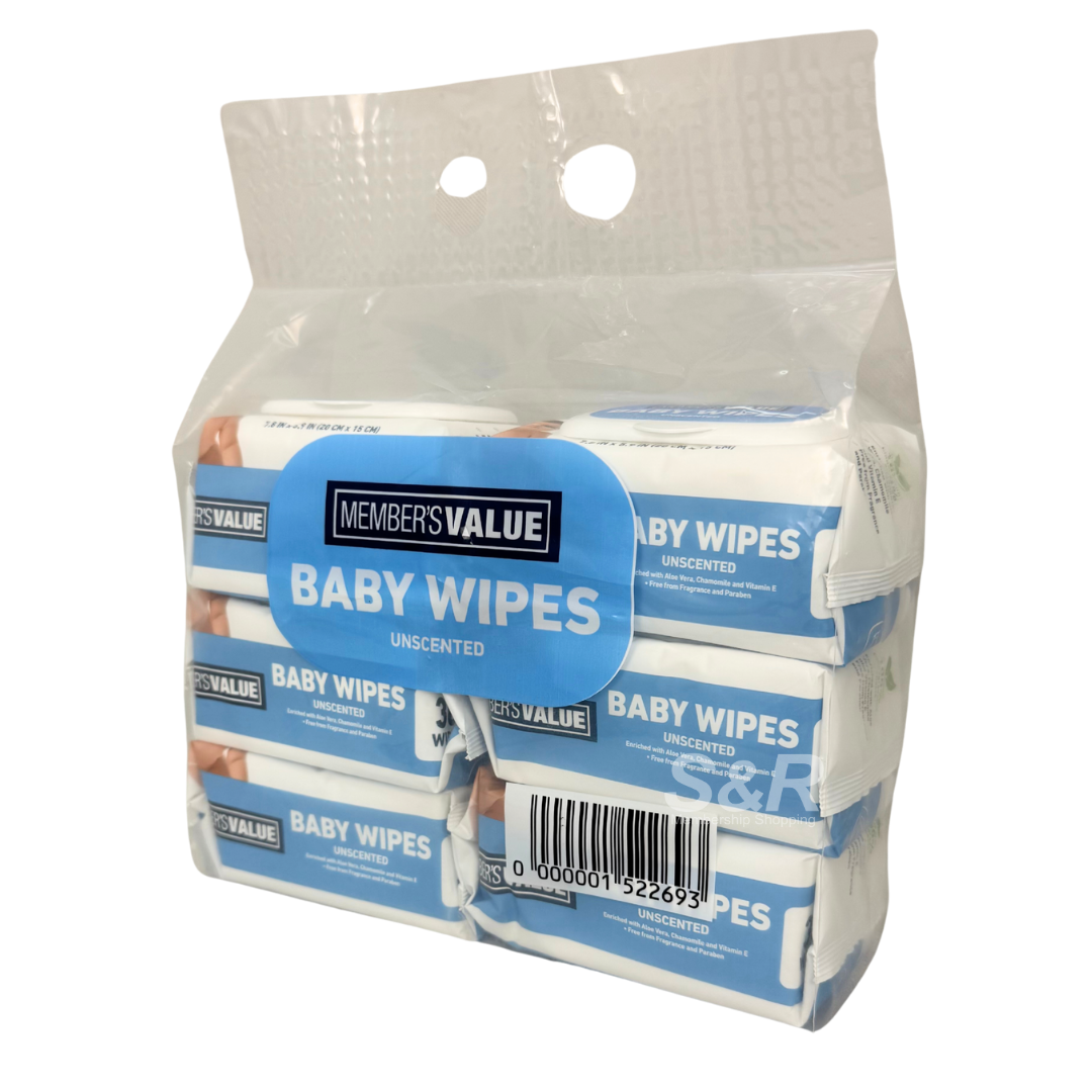 Member's Value Baby Wipes Unscented 30 wipes x 6 packs Member's Value Baby Wipes Unscented 30 wipes x 6 packs