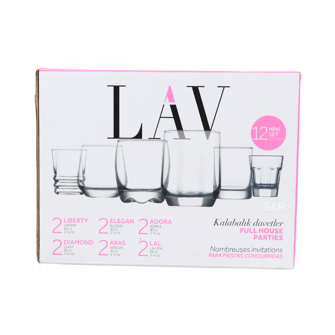 Lav Full House Parties 12-piece Glass Set