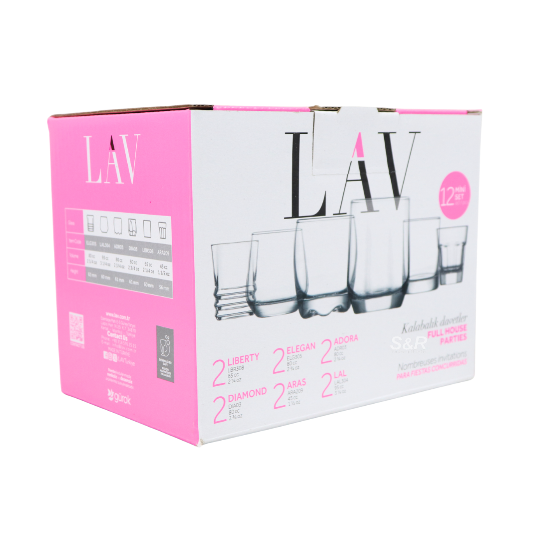 Lav Full House Parties 12-piece Glass Set